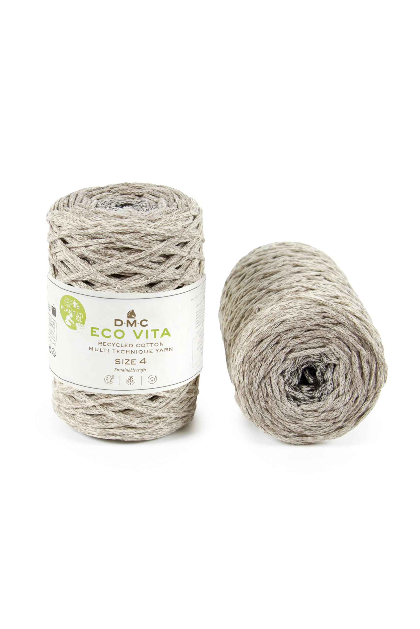 DMC Nova Vita 4, Multico Colours, White Crochet Knitting Macrame Yarn, 250g