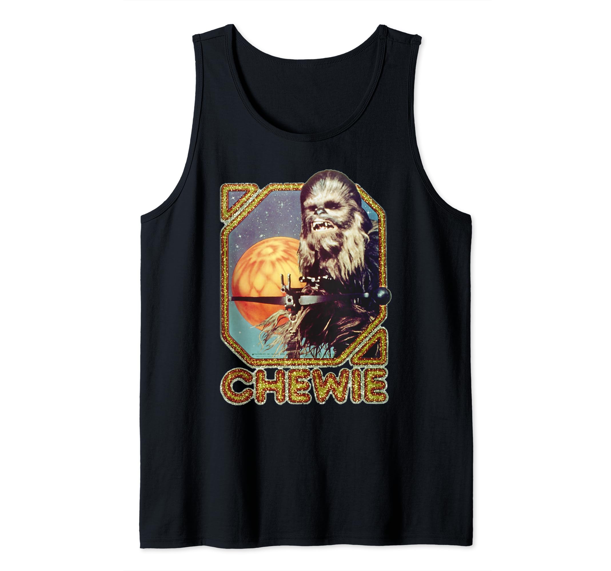 Star Wars Chewie Sparkle Wookiee Badge Tank Top