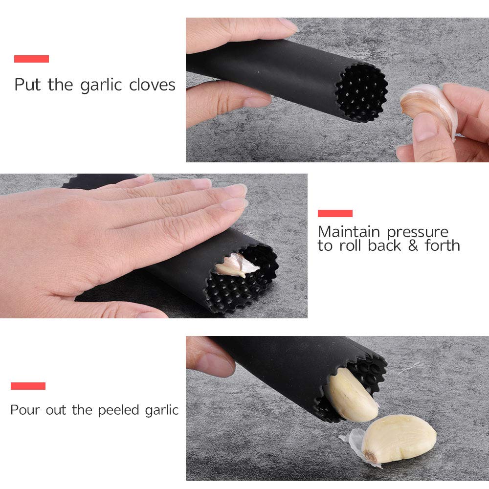 Urbeutyke Garlic Press 304 Steel Stainless Garlic Crusher Professional Grade Manual Garlic Squeezer Masher Tool with 1PC Upgrade Silicon Garlic Peeler