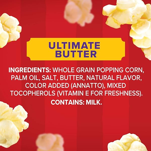 ORVILLE REDENBACHER’S MICROWAVE POPCORN, ULTIMATE BUTTER FLAVOR, 3.29 OZ., 12-COUNT