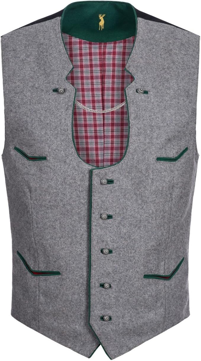 Authentische Trachtenweste Herren Grau - Perfekt Für Oktoberfest & Hochzeiten