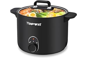 Topwit Electric Pot, 1.5L Non-stick Ramen Cooker, Multi-Function Hot Pot Electric for Pasta, Noodles, Steak, Egg, Electric Cooker with Dual Power Control, Over-Heating and Boil Dry Protection, Black…