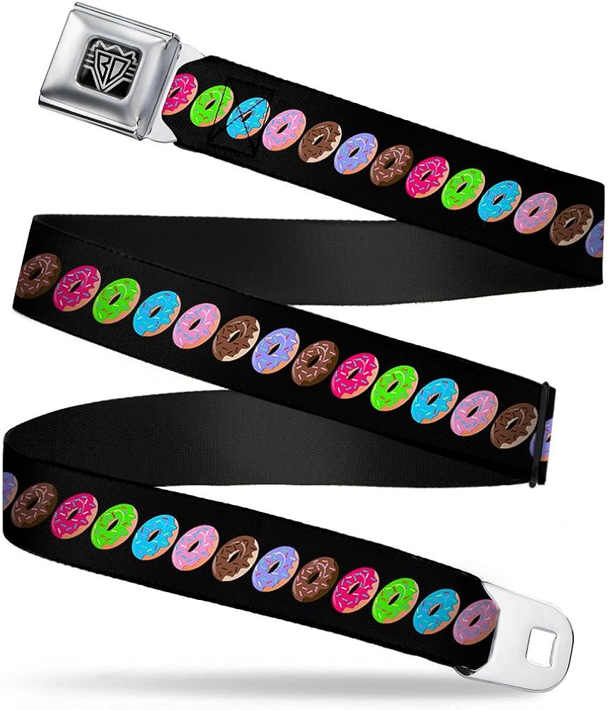 BuckleDown UnisexAdult's Seatbelt Belt Donuts XL, Sprinkle Black