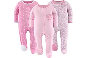 The Peanutshell Baby Girl Sleepers, Sleep and Play Footed Baby Pajamas for Girls, Baby Pjs, Newborn, 0-3, 3-6, 6-9 Months