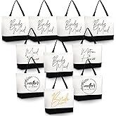 Sieral 10 Pieces Bridesmaid Tote Bags,Bridesmaid Gift Bags Wedding Canvas Tote Bag with Zipper Bride Bridesmaid Bags for Wedding Bridal Shower Bachelorette Proposal Party Favor Present