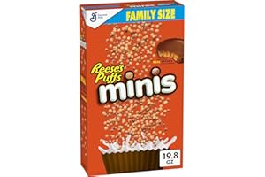 Reese's Puffs Minis Breakfast Cereal, Chocolate Peanut Butter Cereal, Family Size, 19.8 OZ