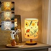 Hortsun Pressed Flower Lamp Vintage Table Small Lamp Cottagecore Decor Boho Night Light Decorative Rustic Night Light for Bedroom, Living Room or Office, Valentine Gift for Women(Modern Style)