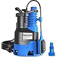 FOTING 1.5HP Sump Pump Automatic & Maunal Mode,with Float Switch, 5000GPH Big Flow Clean & Dirty Submersible Water Pump, 16FT Electric Utility Pump for Pool Draining Hot Tub Garden Basement