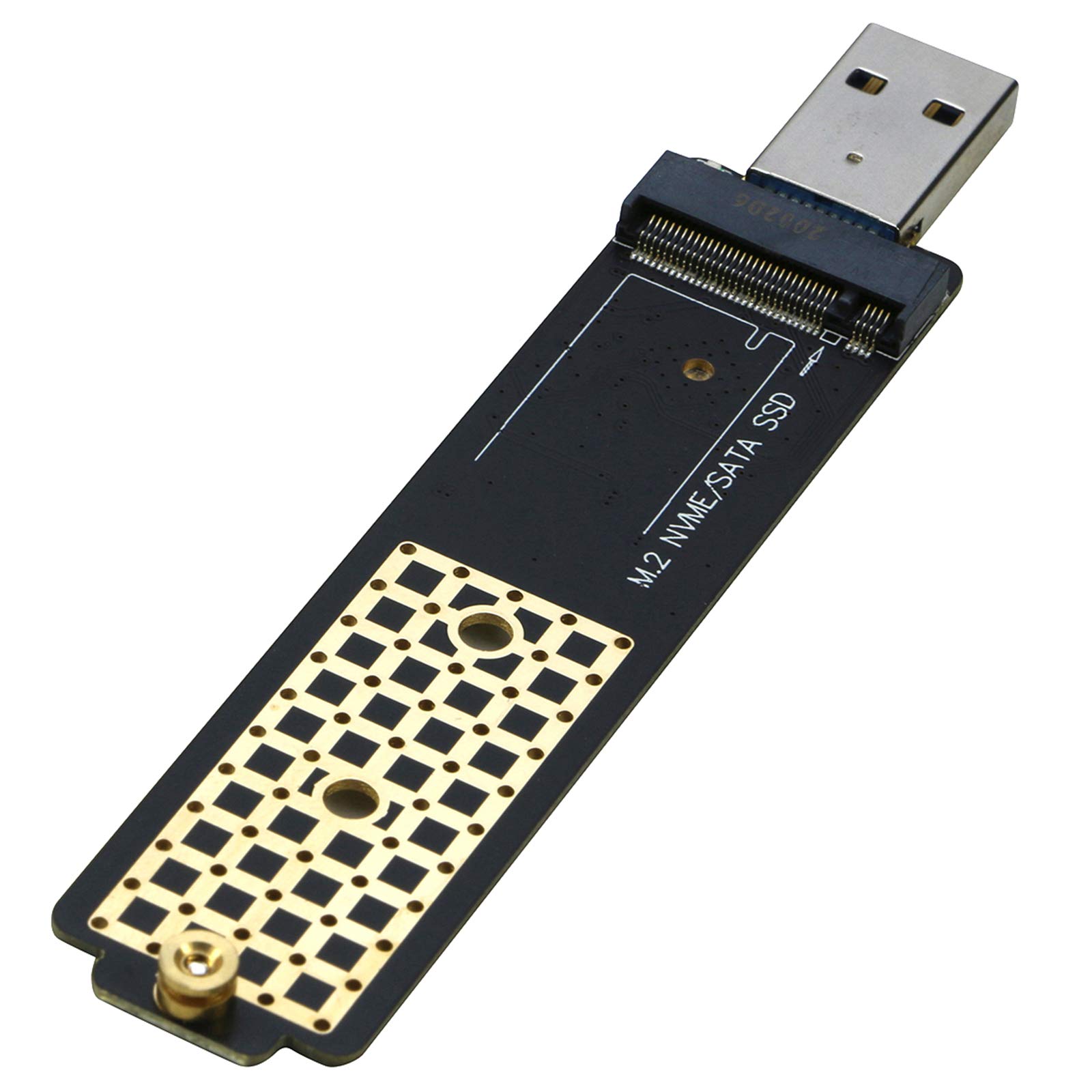 M.2 to USB Adapter, RIITOP M2 SSD to USB 3.0 Card Reader Compatible with Both NVMe (PCI-e) & B+M Key (SATA) SSD