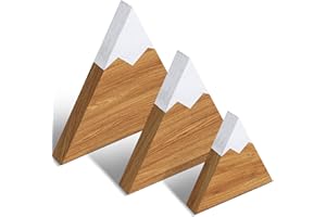 Maitys 3 Pcs 3 Size Mountain Shelf Decor Mountain Wooden Sign Farmhouse Wood Adventure Sign Woodland Nursery Decor Travel Table Centerpiece for Home(Beige)