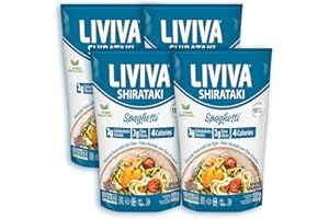 LIVIVA Shirataki Pasta with Oat Fiber, Low-Calorie Pasta made from Konjac Root, Non-GMO, Gluten Free and Keto Certified, 520g