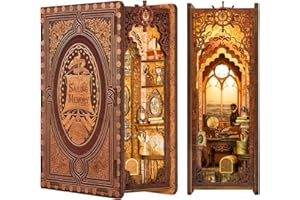 CUTEBEE DIY Book Nook Kit for Adults, DIY Dollhouse Miniature House Kit Booknook Bookshelf Insert Decor Alley, Model Build Gift Kit for Friends and Family with LED Light (Sailing Memory)