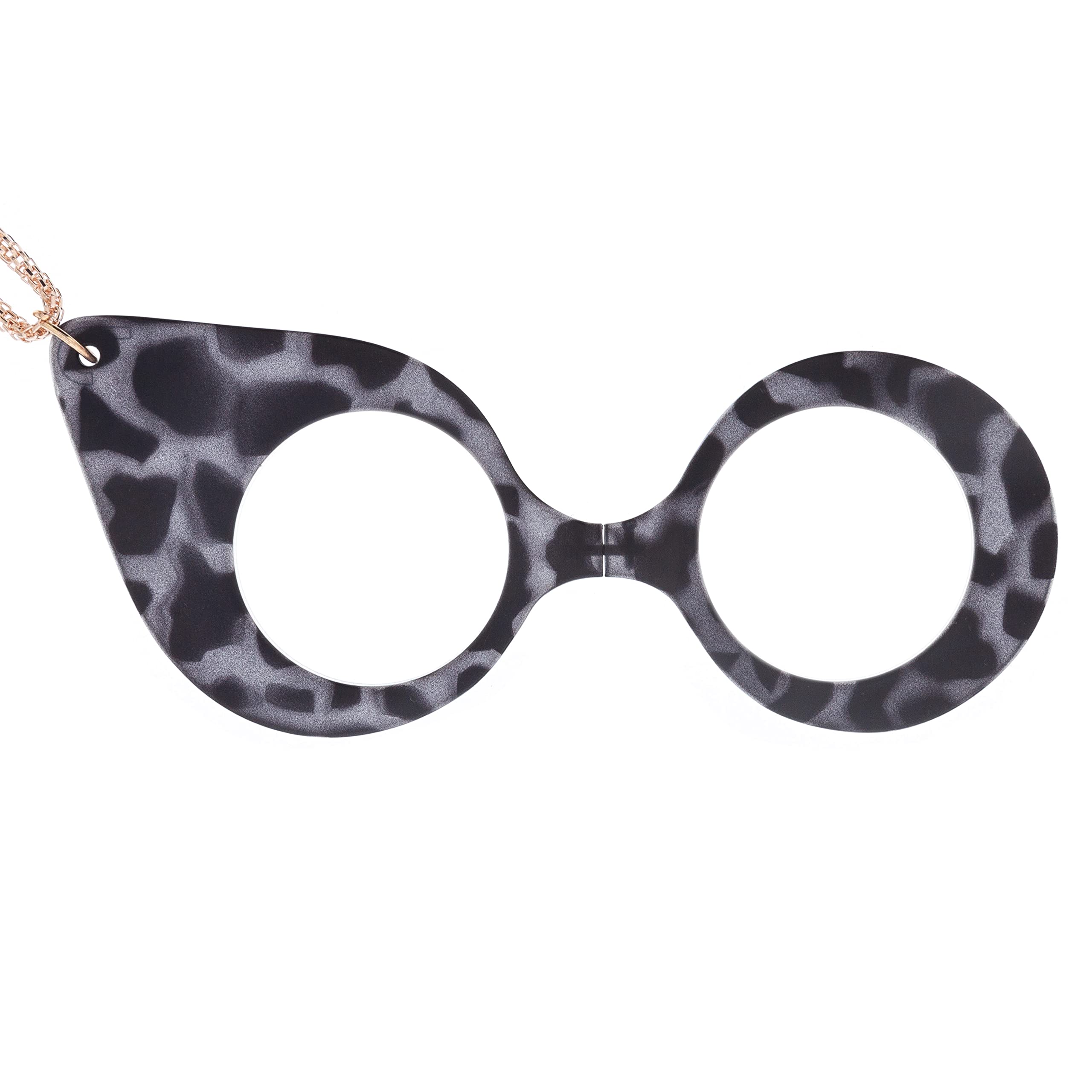 CherryDIDINSKY Reading Glasses or Magnifying Glass. Increase Pendant with Chain. Binocular without Sideburns for Men and Women. Havana Black +2.0 - MUSA BUTTERFLY