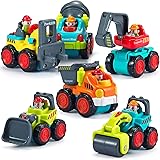 Baby Toy Cars 12-18 Months - Mini Pocket Size Push and Go Construction Truck Playset for Infant and Toddler 18 to 24 Months B