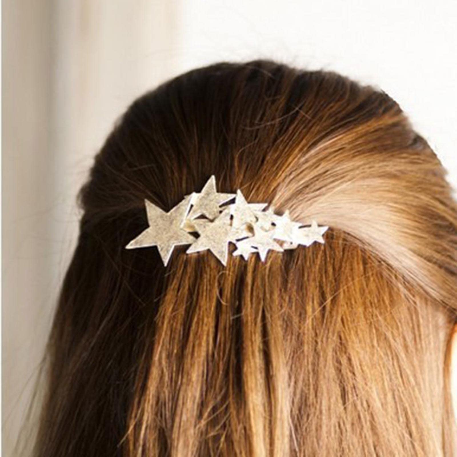 Wendalern Stars Hair Clips Pins Vintage Stars Hair Pin Gold Star Hair Barrette Cluster Star Hair Pin Metal Hair Clamp Holder Clips Decorative Hair Accessories for Women and Girls