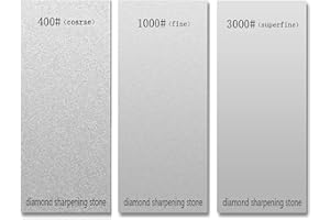 SUWAJUME 3 PCS Diamond Sharpening Stone Diamond Knife Sharpener Plate Honing Whetstone for Knives Chisel (400#+1000#+3000#)