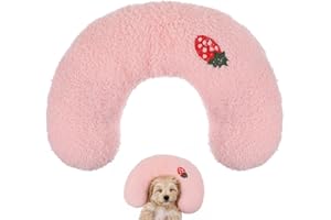 HPMJZ U-Shaped Pillow for Pets Cat Calming Pillows Indoor Pet Soft Fluffy Cat Dog Bed Anxiety Relief Half Donut Cuddler with Cute Embroidery Pattern Pet Neck Pillow for Cats Dogs Other Pets