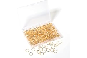 CHUYAU 300 Pcs 10mm Open Jump Rings Gold Plated Jump Rings for Jewelry Making Jump Rings Bulk for DIY Craft Earring Necklace Bracelet Pendant Choker Jewelry Making Findings and Key Ring Chain (Gold, 10mm)