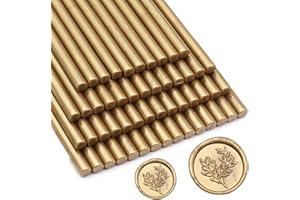 52pcs Antique Gold Wax Sealing Sticks, Andotopee Glue Gun Wax Seal Sticks for Wax Seal Stamp, Premium Sealing Wax for Envelope Seal Wedding Invitation Craft Adhesive, Great Gift Ideas (Mini Size)