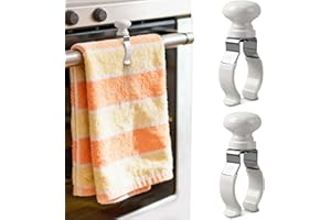 EALPVIS Kitchen Towel Clips 2-Pack, Heat Resistant Steel - Strong Grip for Thick Towels & Linens on Microwave, Oven, Dishwash