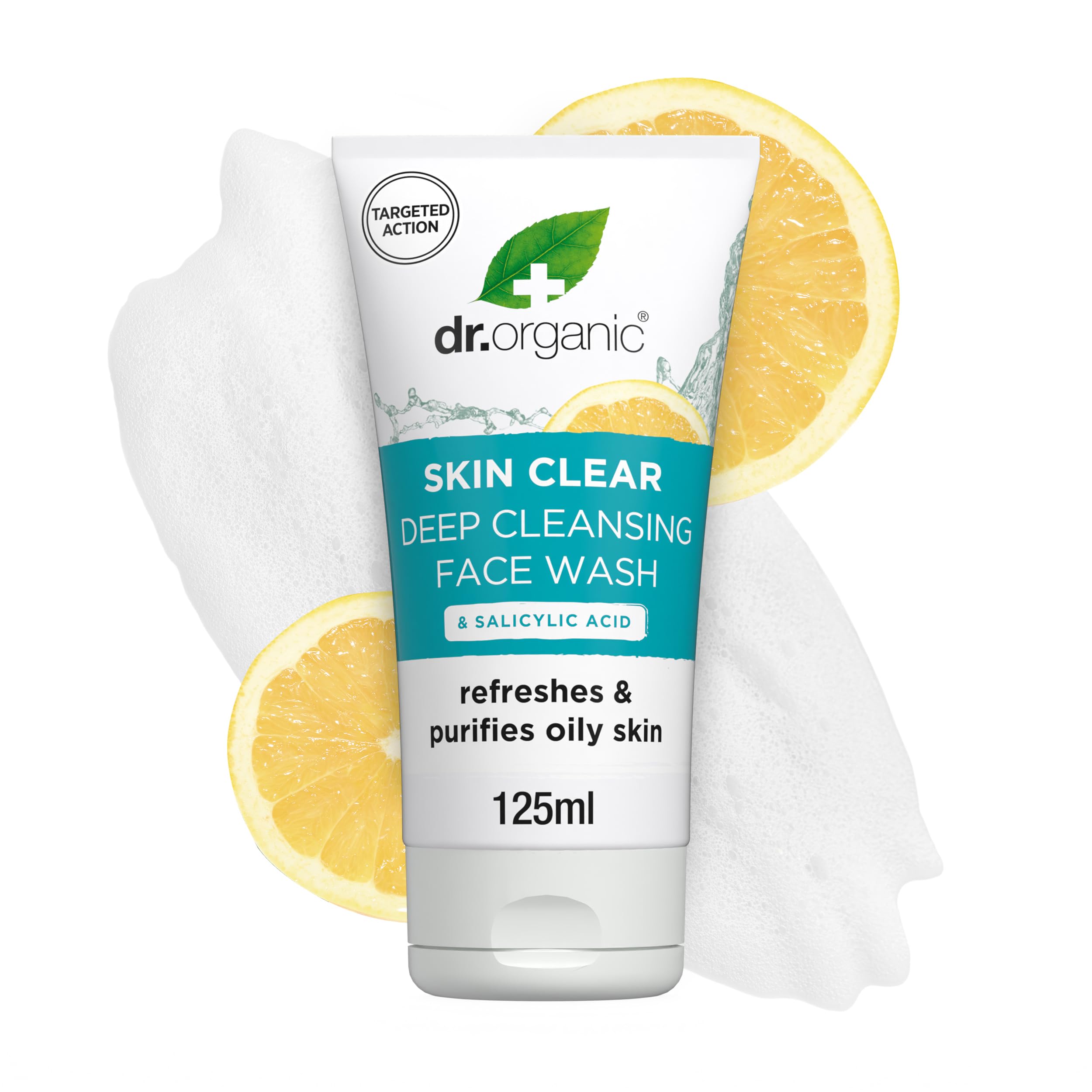 Dr Organic Skin Clear Face Wash, Cleansing, For Acne & Clear Skin, Salicylic Acid, Oily, Problem Skin, Natural, Vegan, Cruelty-Free, Paraben & SLS-Free, Recycled & Recyclable, Organic, 125ml