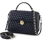 Woven Purses For Women Crossbody Shoulderbag Vegan Leather Handwoven Top Handle Satchel Zip Cross Body Purse