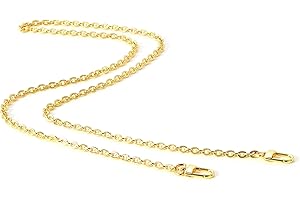 jiesinlov Purse Chain Strap CrossBody Handbag Gold Chains Shoulder Bag Strap Replacement,with Metal Buckles (B 47.2in)