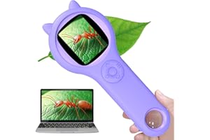 SETFLAGS Kids Microscope Handheld Digital Microscope for Kids - 500X Portable Mini Pocket Magnifying Glass with Photo & Video Function, 2" IPS Screen,200w Pixel, for Aged 3 4 5 6 7 8 9 10