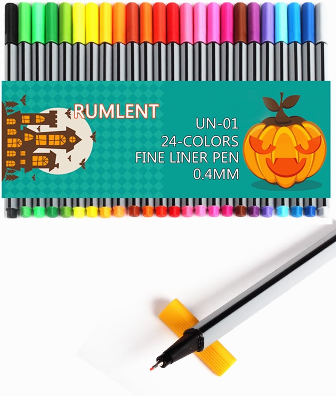 Rumlent Un-01 Pack of 24 Colors Fine Point Fineliner Pen,coloring Drawing & Art Supplies Marker,needle Tip 0.4mm
