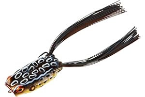 BOOYAH Poppin' Pad Crasher Topwater Bass Fishing Hollow Body Frog Lure with Weedless Hooks