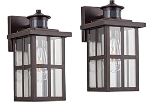 MICSIU Outdoor Porch Lights Motion Sensor 2 Pack, Bronze Dusk to Dawn Exterior Lighting Fixtures, 11.75 Inch Outside Light Fixture for House Front Porch Garage