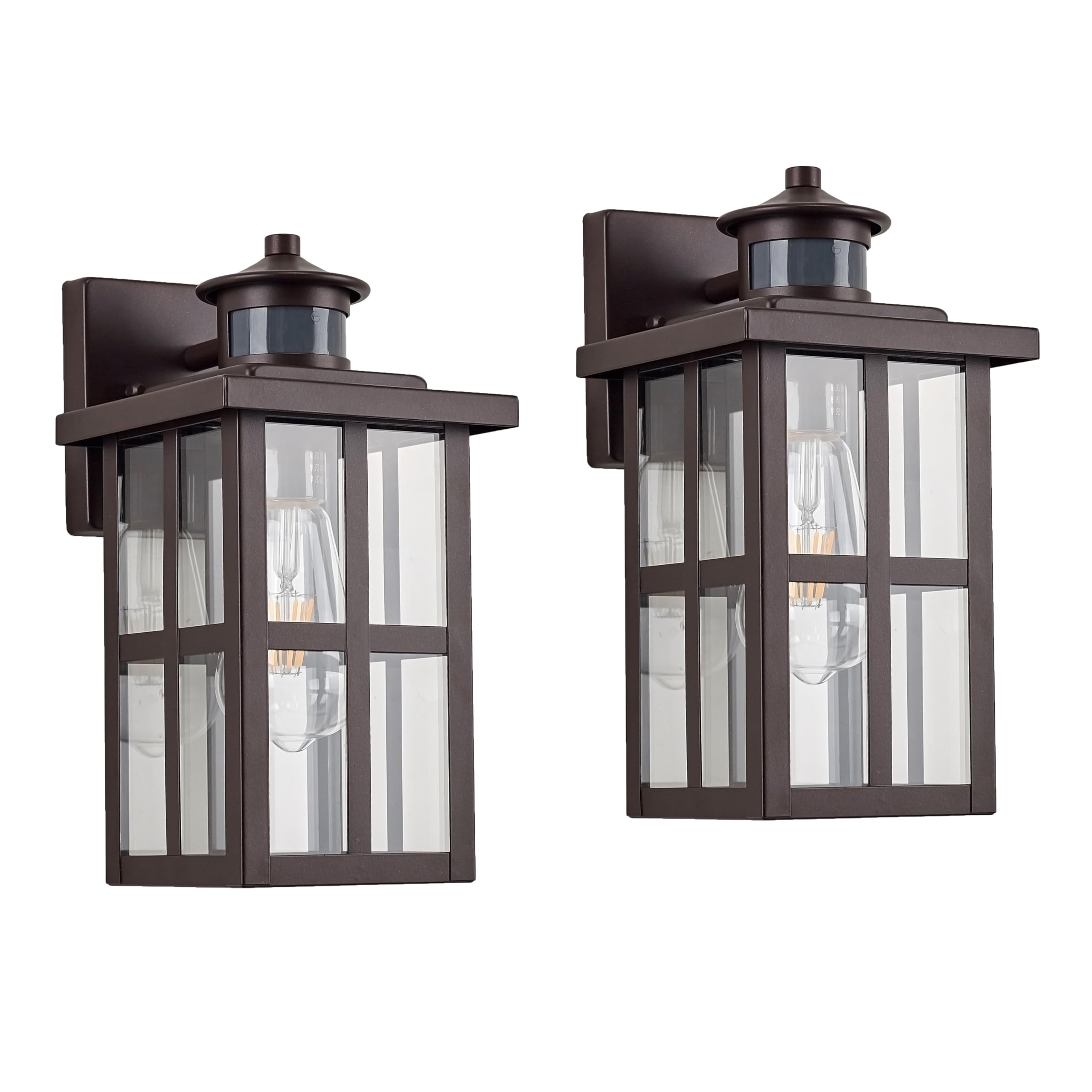 MICSIU Outdoor Porch Lights Motion Sensor 2 Pack, Bronze Dusk to Dawn ...