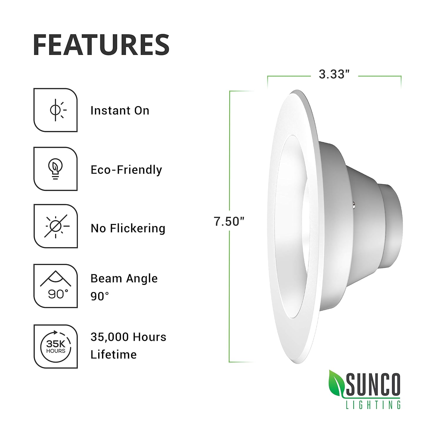 Dimmable Damp Rated Ul Energy Star 13w 75w Smooth Trim Simple Retrofit Installation 5000k Daylight 830 Lm Sunco Lighting 4 Pack 5 6 Inch Led Recessed Downlight Housing Trim Kits Recessed Lighting Svanimal Com