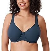 DELIMIRA Women's Inbarely Plus Full Coverage Bra Plus Size Underwire Unlined Seamless Bras