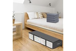 2Pack 40L Under Bed Storage Containers, Closet Organizers and Storage Bins, Foldable for Blanket, Clothing, Comforter, Sweate