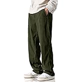 HOTake Men's Casual Corduroy Pants Elastic Waist Drawstring Baggy Sweatpants Loose Fit