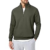 JMIERR Mens Quarter Zip Pullover Polo Sweater Mock Neck Long Sleeve Lightweight Fleece Sweatshirts