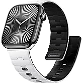 Bandletic Magnetic Silicone Watchband Compatible with Apple Watch Band 44mm 45mm 46mm 49mm 42mm 41mm 40mm 38mm Men Women, Strong Magnet Sport Strap for iWatch Series 11 10 9 8 7 6 5 4 Ultra SE 3 2 1