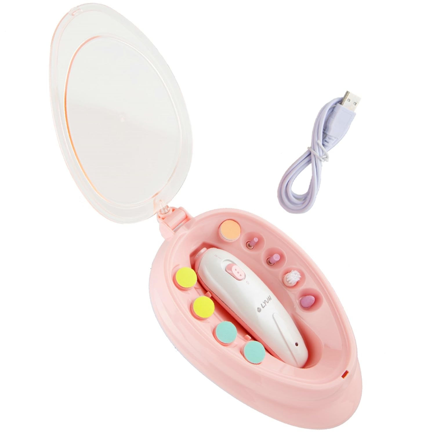 Baby Nail File,6 in 1 Baby Electric Nail File Clippers Nail Trimmer