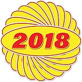 2018 Car Model Year Windshield Stickers | 14" x 5.5" Oval Stickers for Car Dealerships, Vehicle Windshields (Pack of 12)
