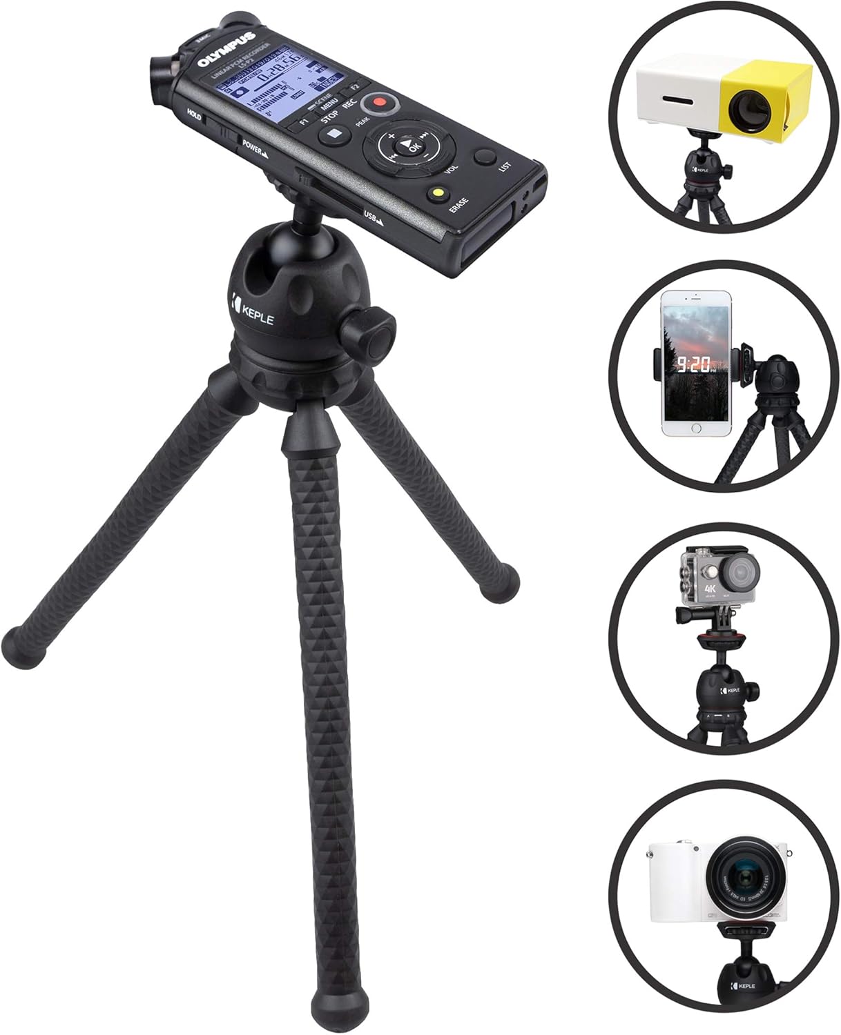 Mini Tripod for Sound Recorder Olympus, Zoom, Tascam Amazon.co.uk