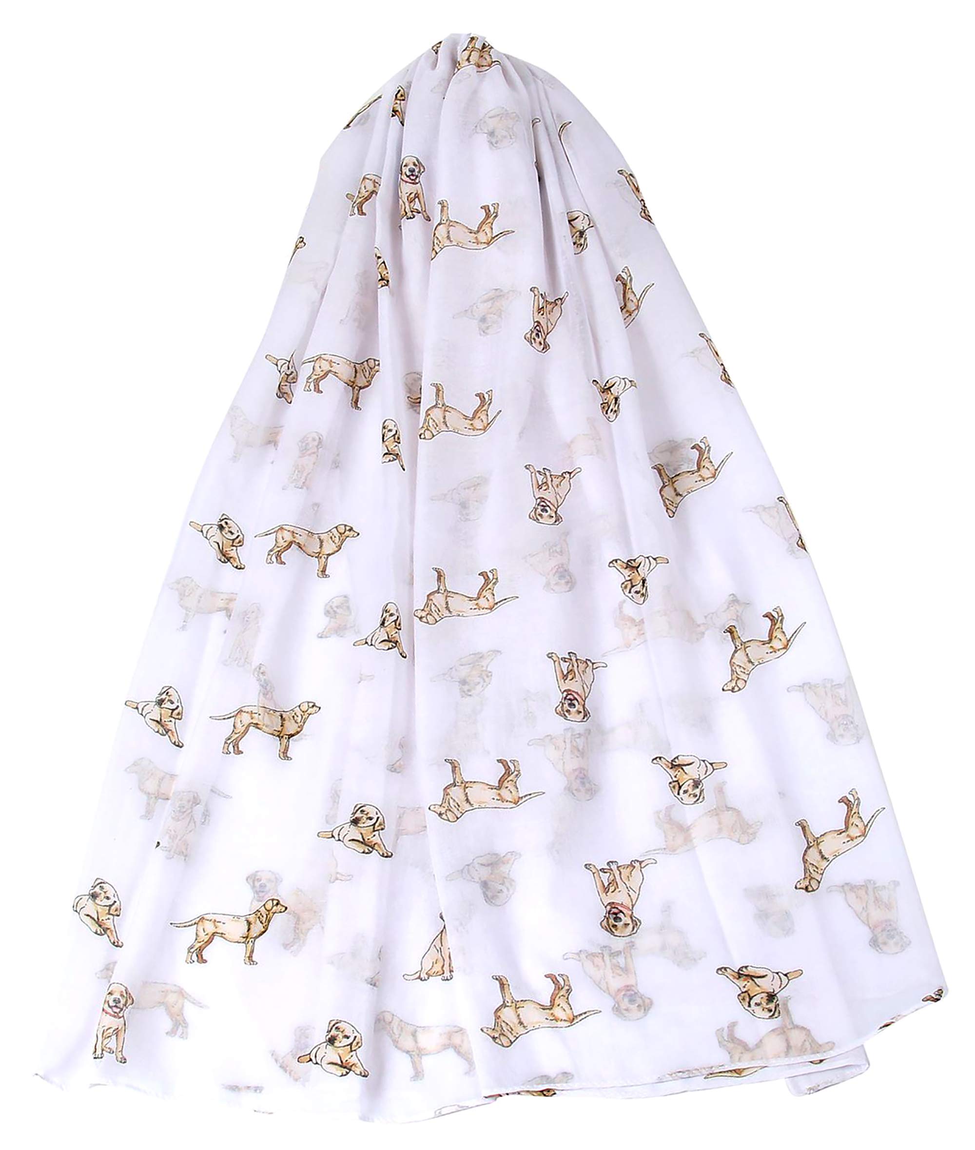 GFM® Women's Labrador Retriever Dogs Print Scarf Lbdg-132-White-(FS)(PSCF-LBDG-132-C-SFD) — image 1