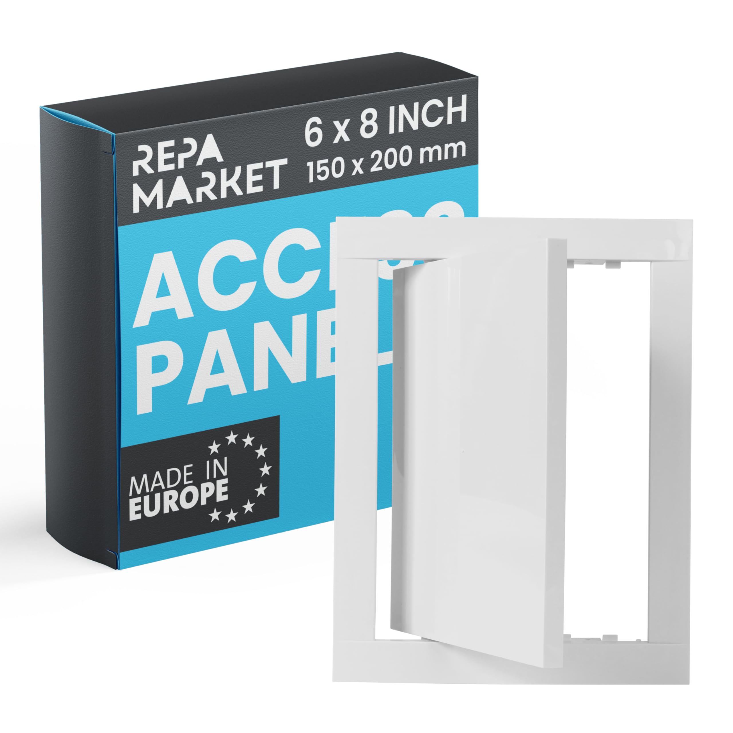 Repa Market 150 x 200 mm White Plastic Inspection Hatch - Plasterboard Access Panel for Walls & Ceilings, Bath Panel & Fuse Box Cover Cabinet, Access Hatch, Wall access panel for Plumbing & Electrical