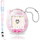 OAJ Bow Pattern Case for Tamagotchi Connection V3 &amp; RV3 (2024/2025) | Clear Hard PC Protective Cover with Lanyard &amp; Bead Chain, Opening Tool Included, 2-Piece Snap-On Design
