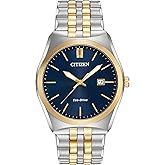 Citizen Men's Classic Corso Eco-Drive Watch, 3-Hand Date, Luminous Hands, Two-Tone/ Blue Dial