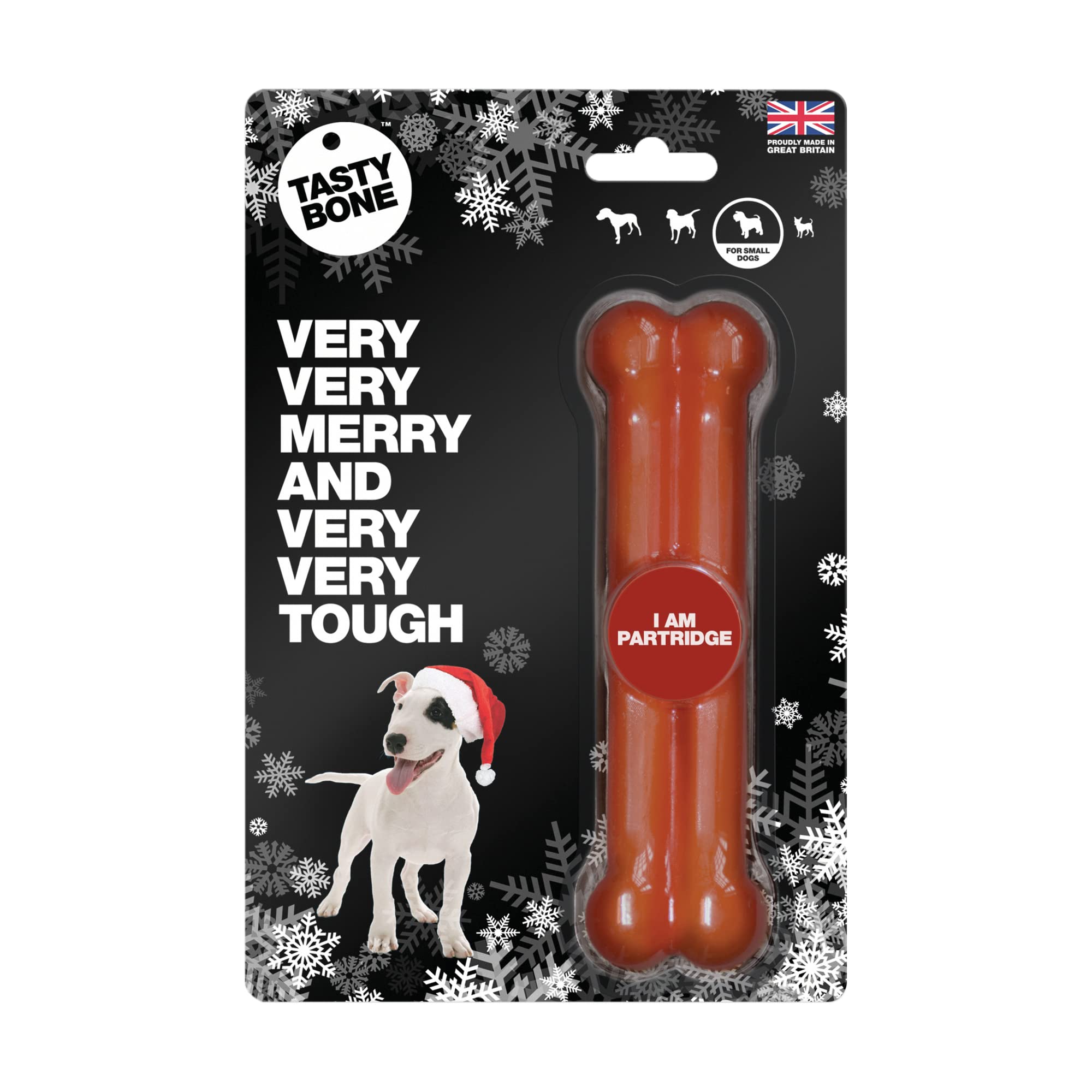 TastyBone Festive Nylon Dog Chew Toy for Small Dogs (Partridge) - Christmas Dog Present, Indestructible for Aggressive Chewers, Everlasting Flavour, Made in the UK
