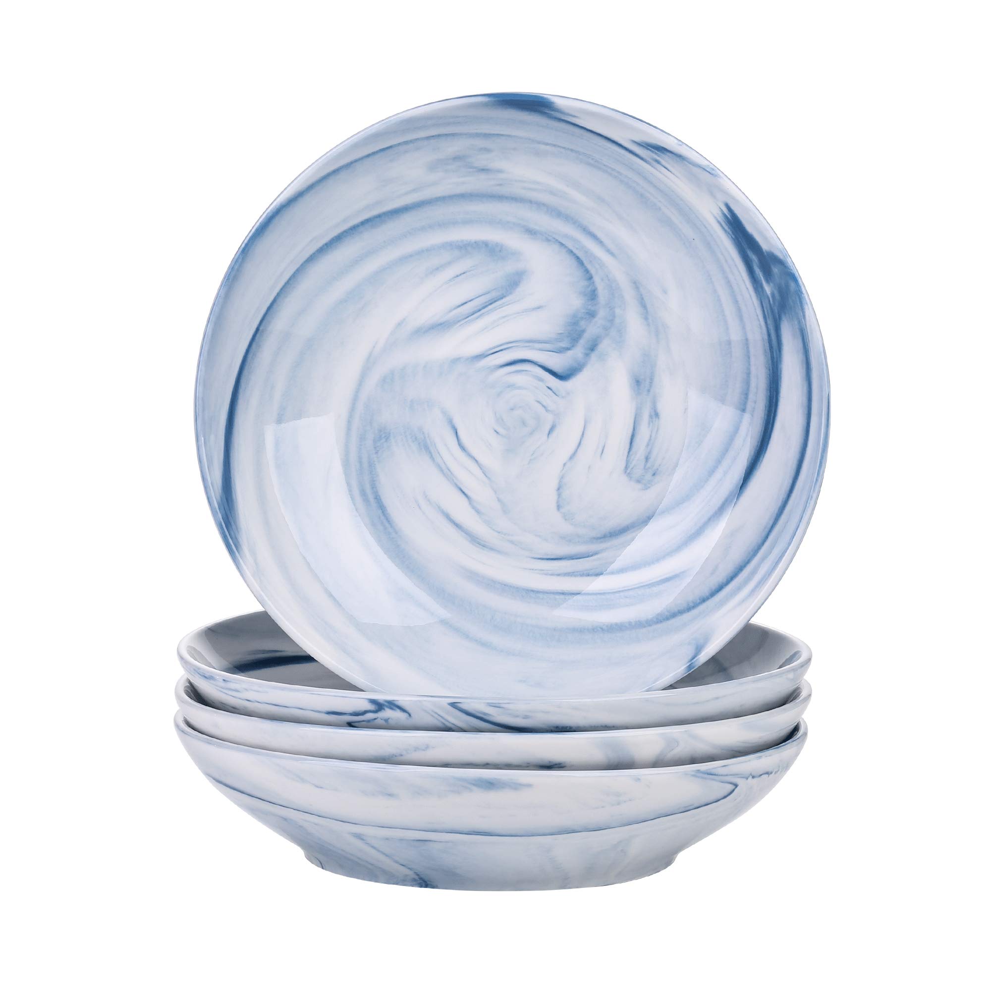 vancasso Clara 8.5 inch Soup Plate 4 Pieces Blue Porcelain Soup Plate Set Crockery Soup Plate (21.5 * 21.5 * 4.5cm)