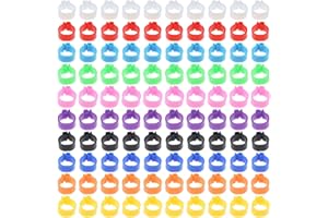 Mipcase Pigeon Foot Rings 100 Pcs 0.51 Inch Colorful Bird Leg Bands for Pigeons Parakeets Cockatiels Identification Rings for