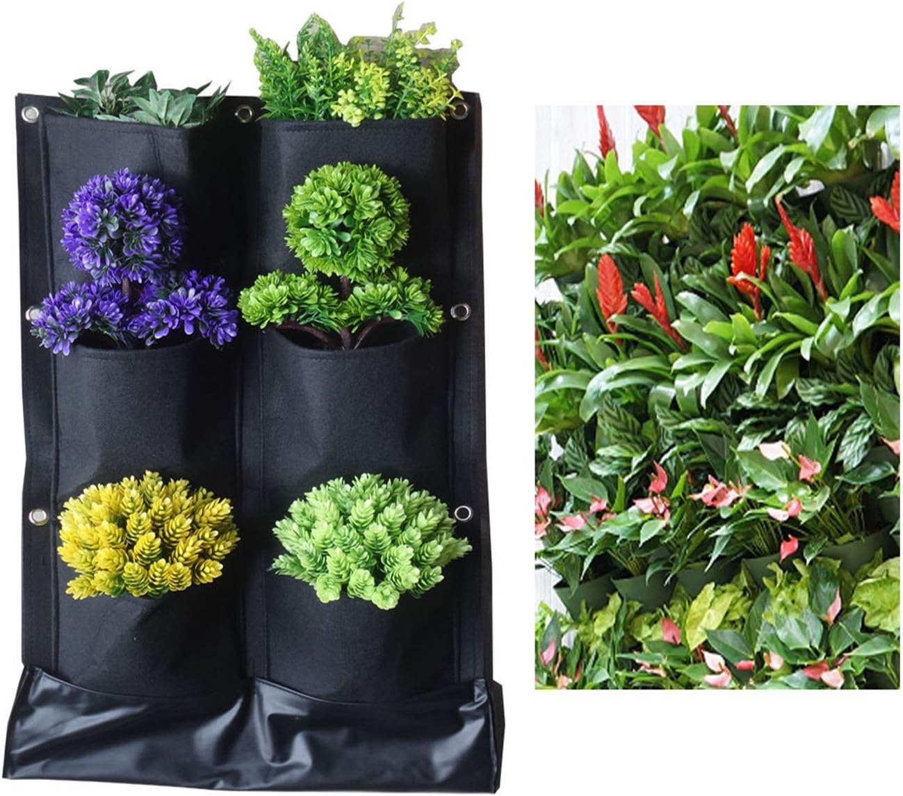 6 bolsillos no tejido telas plantas flores maceta para colgar ...