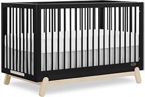 Dream On Me Hygge 5-in-1 Convertible Full-Size Baby Crib in Matte Black Vintage, GreenGuard Gold & JPMA, Converts to Toddler, Day & Full-Size Bed, Adjustable Mattress Heights, Modern Nursery